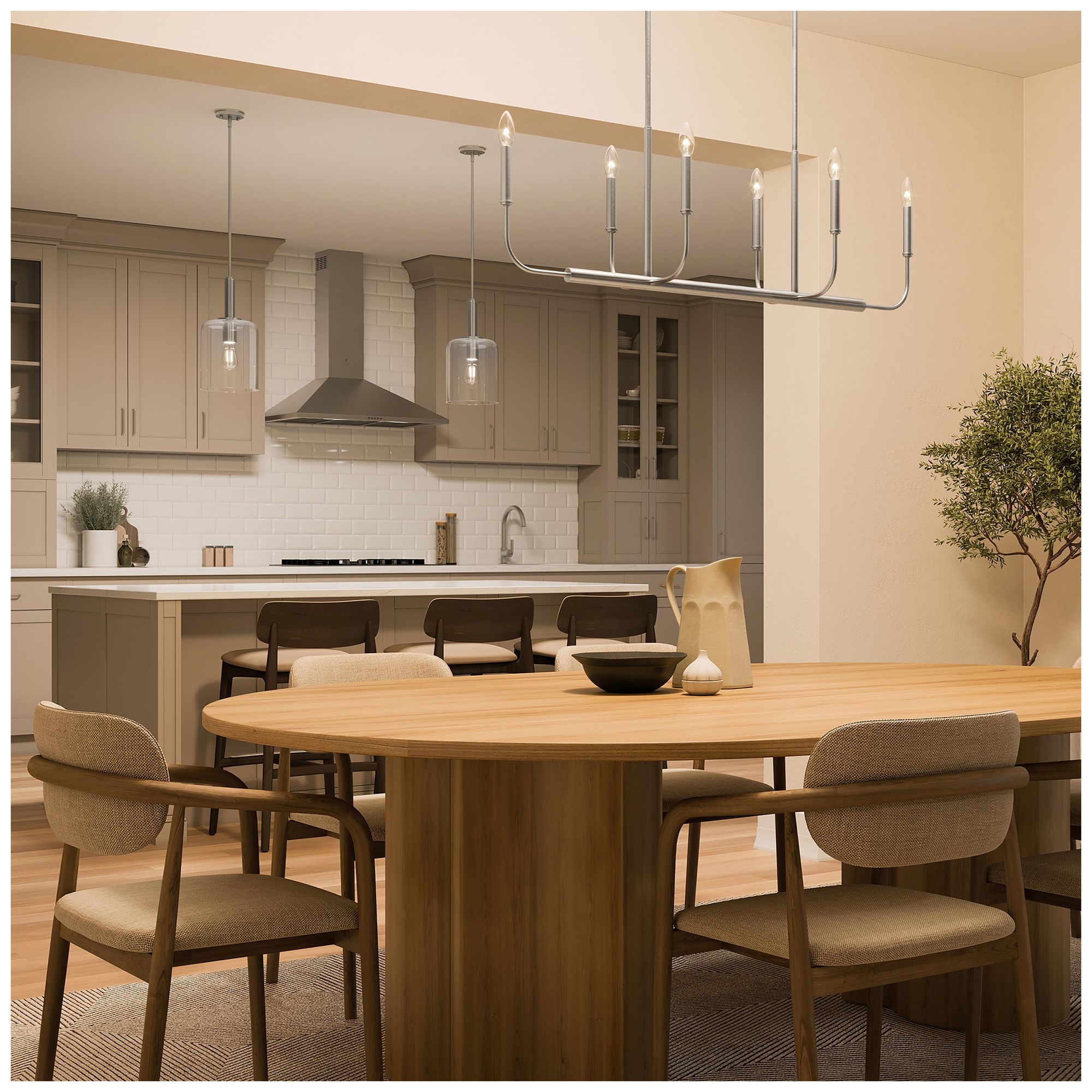 Reines One-Light Pendant with Clear Glass Shade