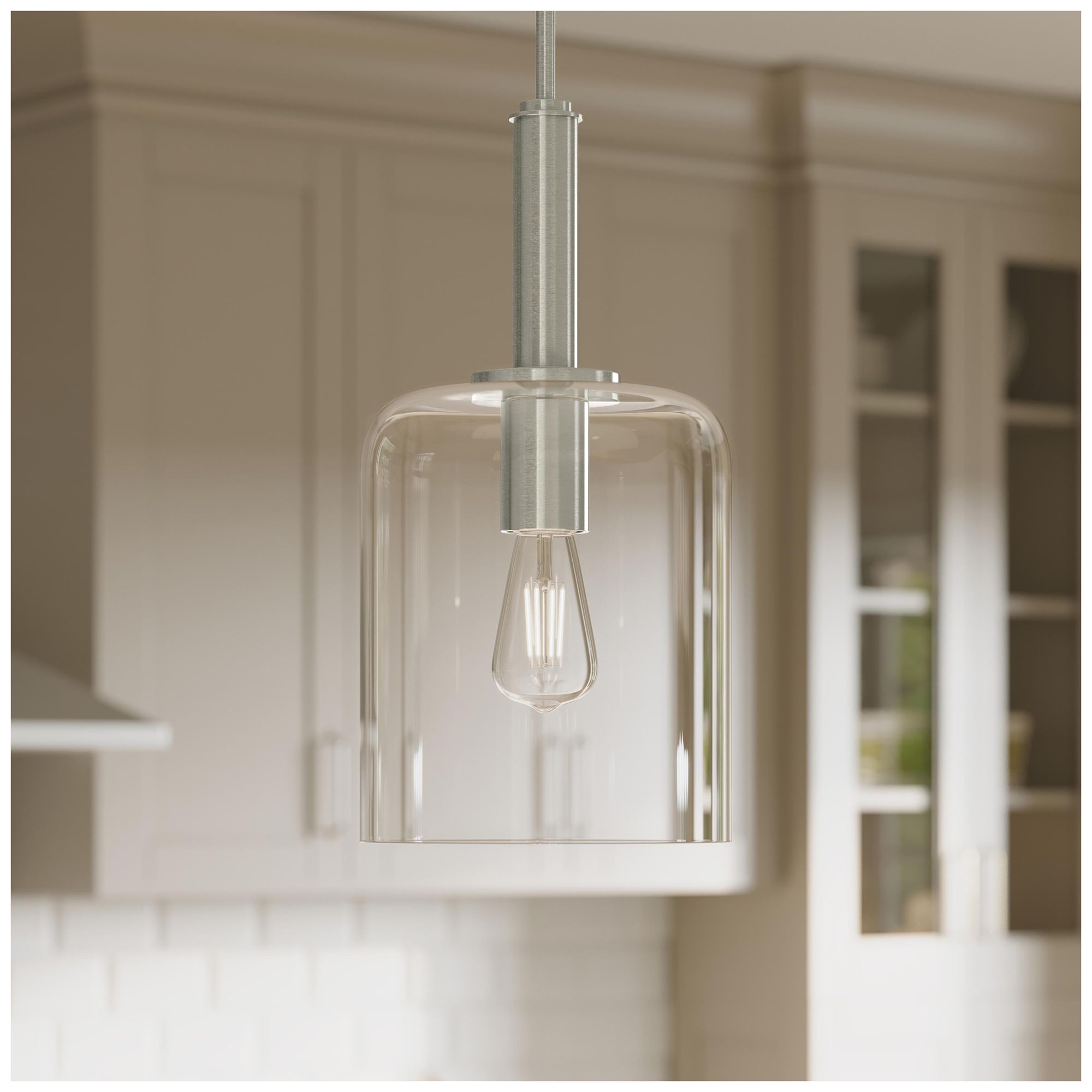 Reines One-Light Pendant with Clear Glass Shade