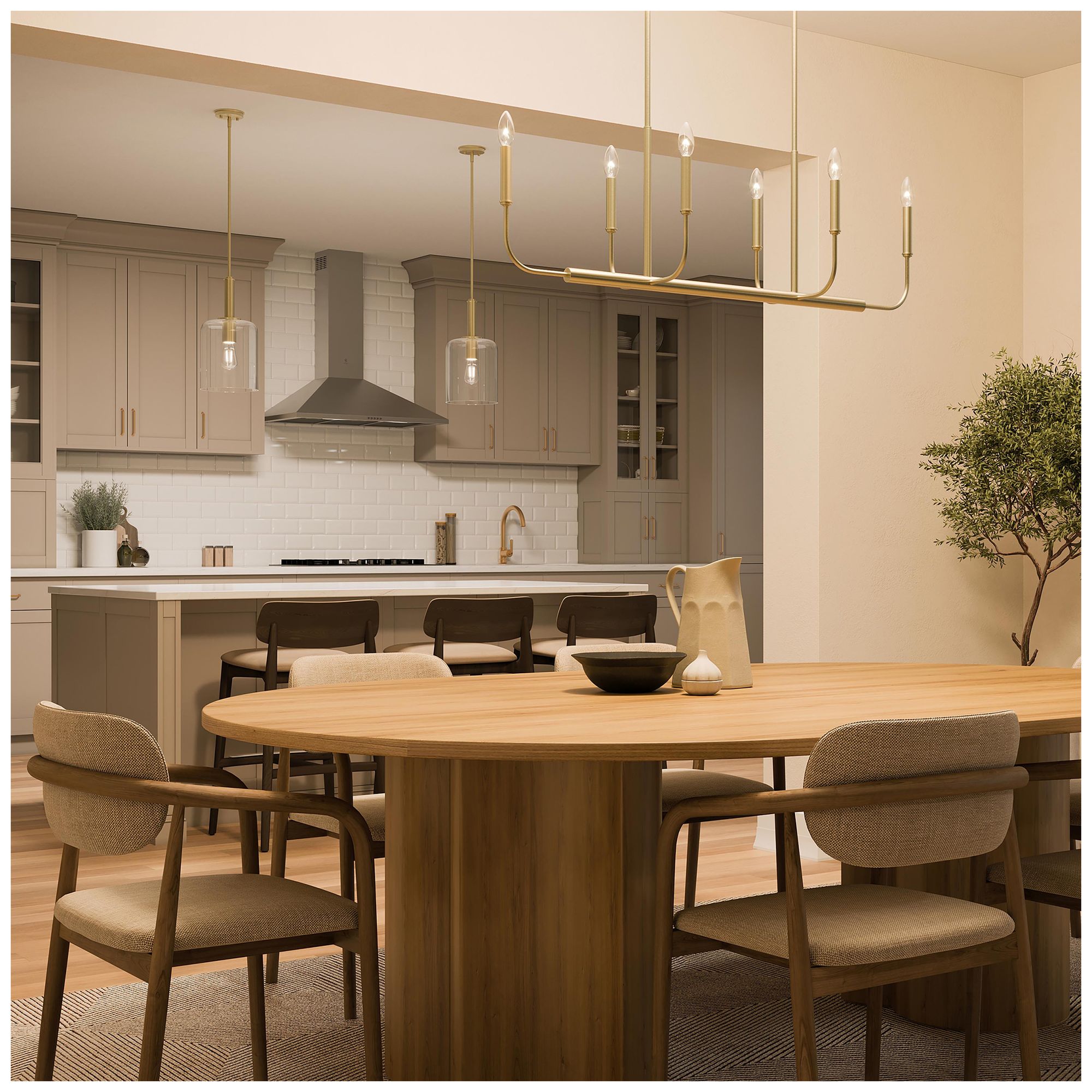 Reines One-Light Pendant with Clear Glass Shade