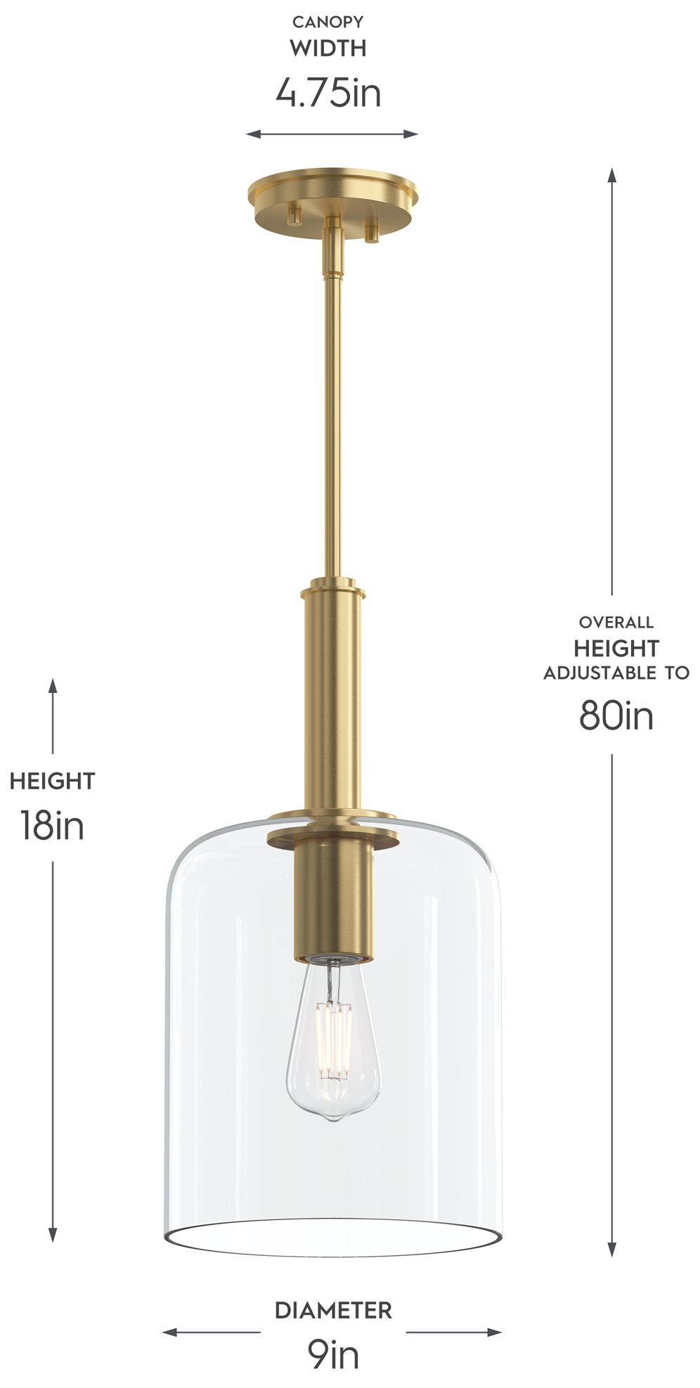 Image 6 Reines One-Light Pendant with Clear Glass Shade more views