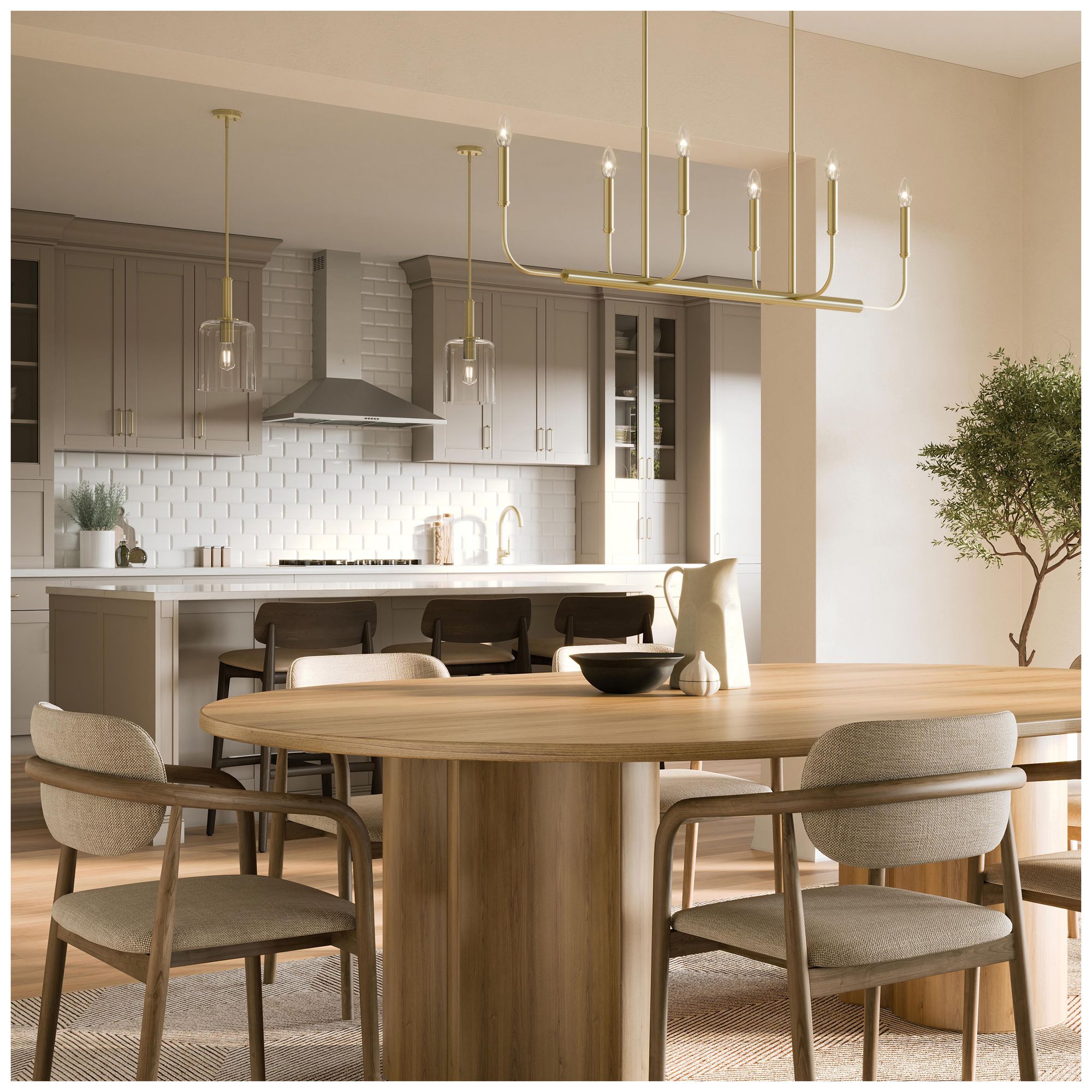 Reines One-Light Pendant with Clear Glass Shade