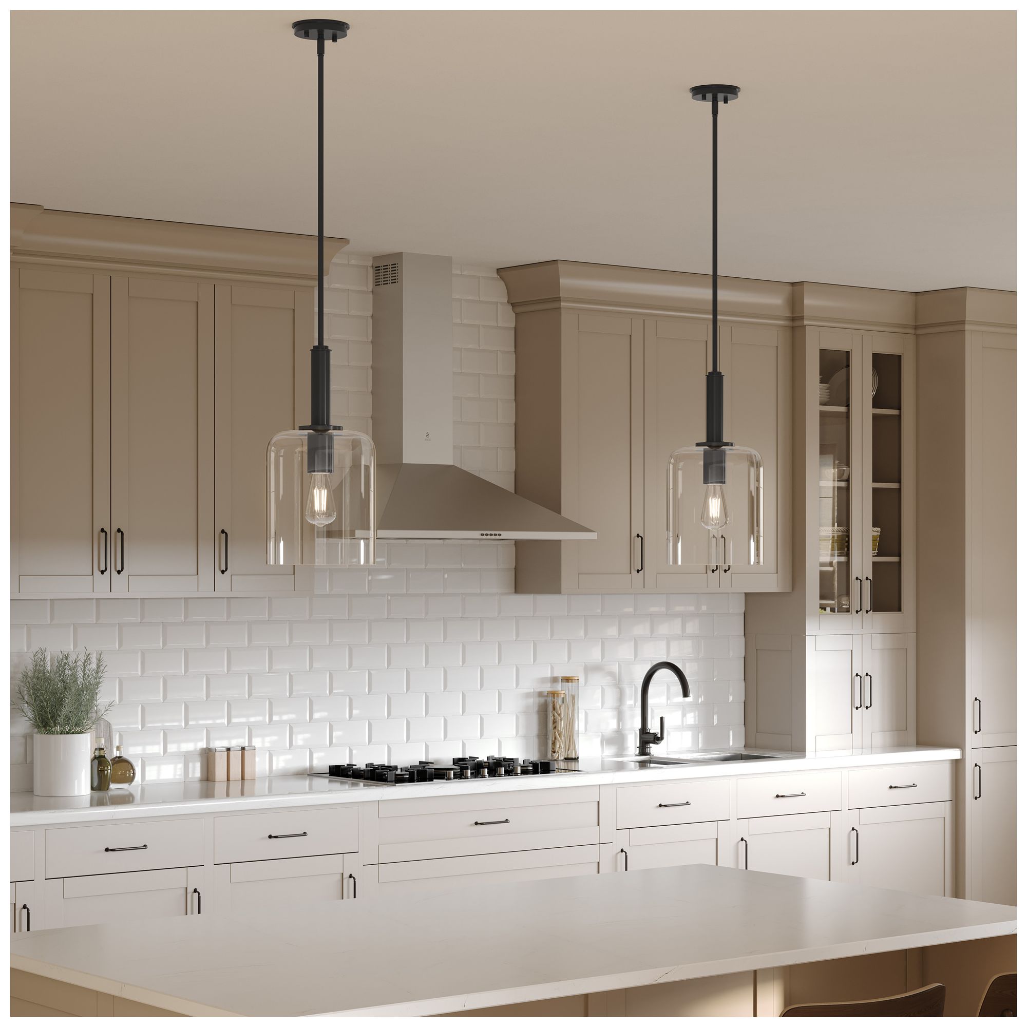Image 2 Reines One-Light Pendant with Clear Glass Shade more views
