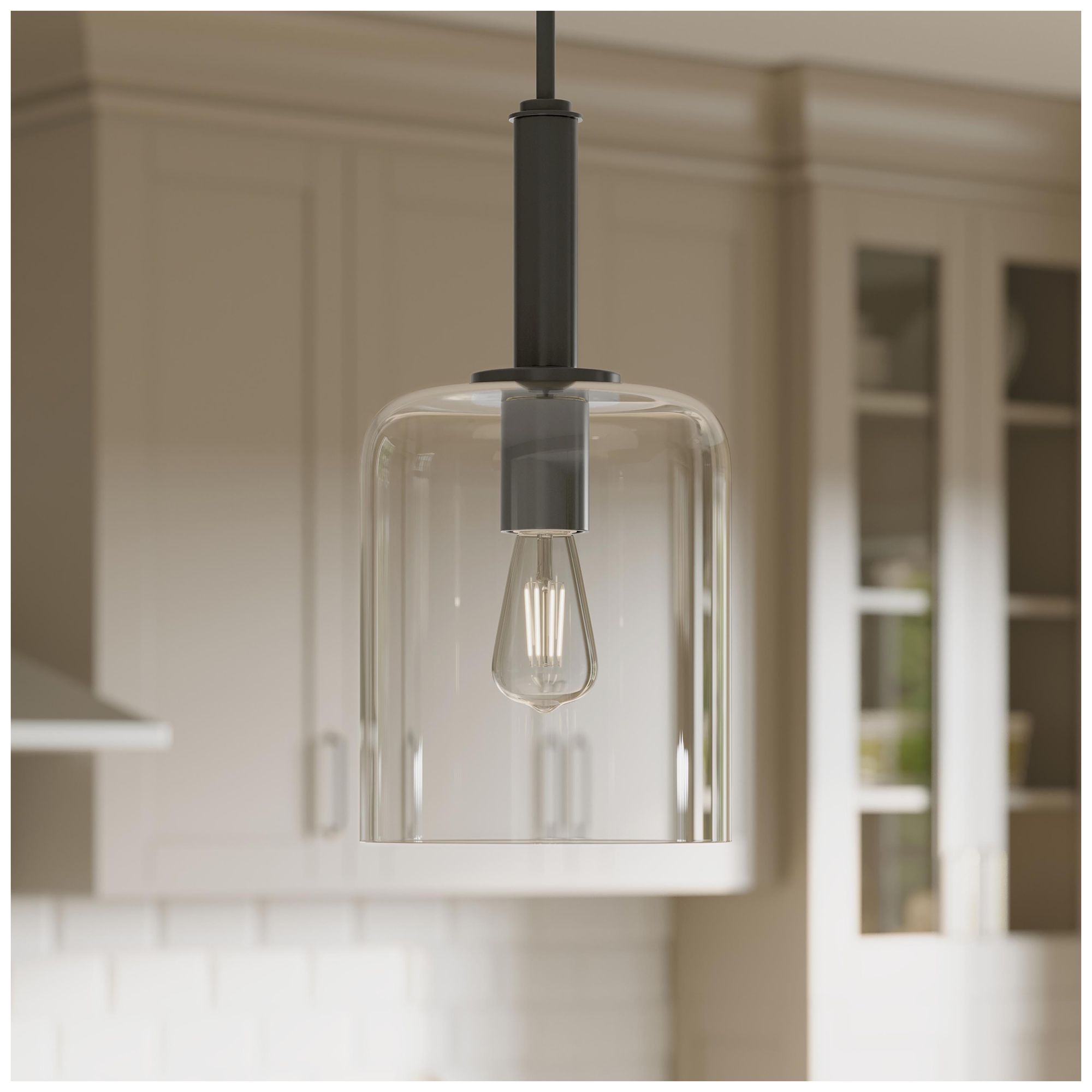 Reines One-Light Pendant with Clear Glass Shade