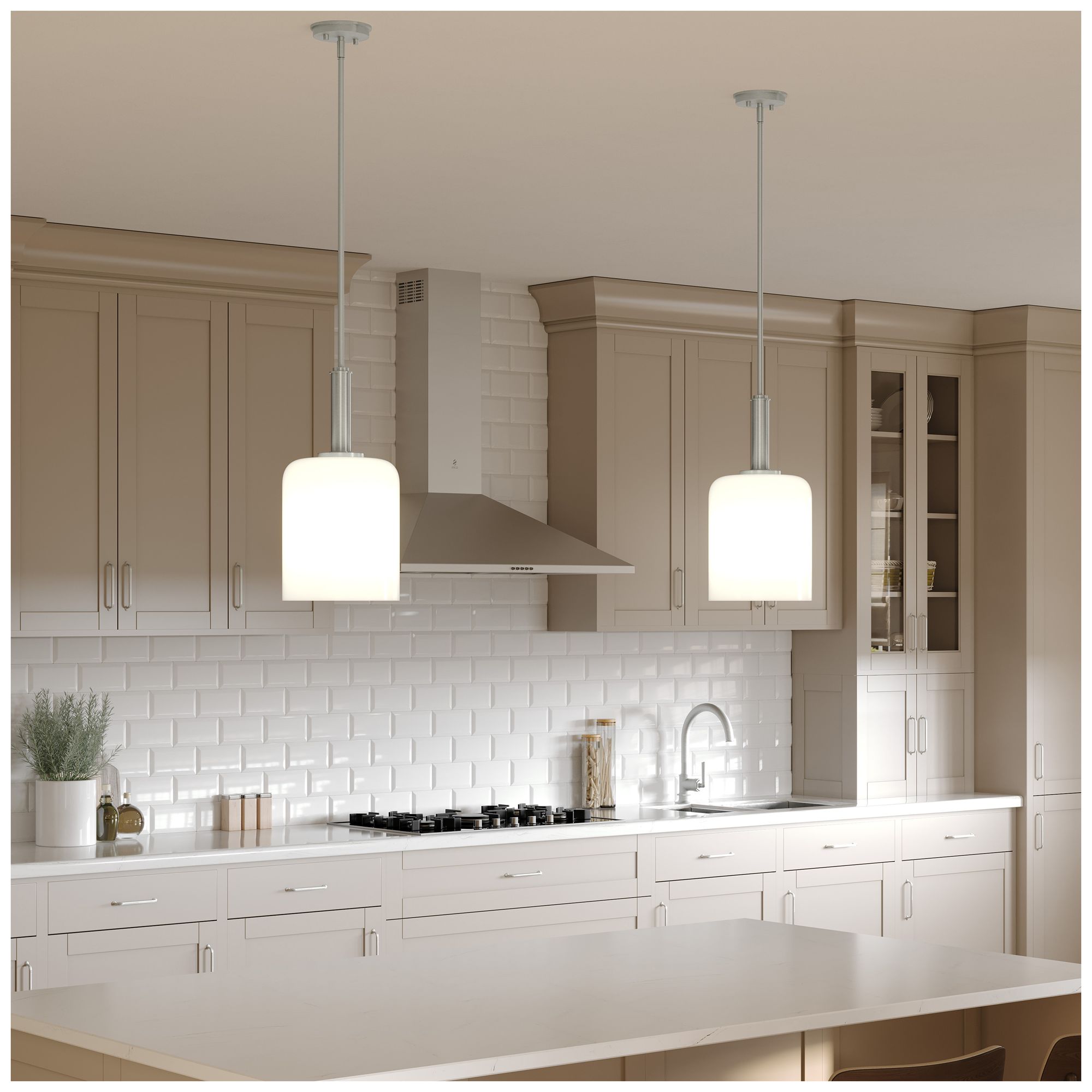 Image 3 Reines One-Light Pendant with Opal Glass Shade more views