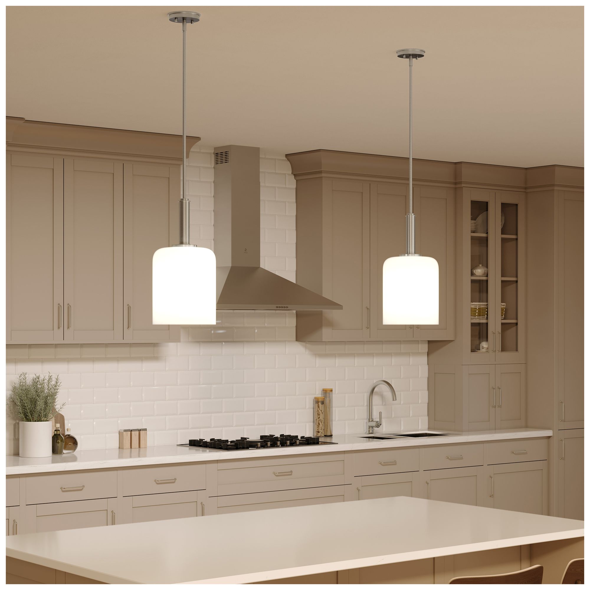 Image 4 Reines One-Light Pendant with Opal Glass Shade more views