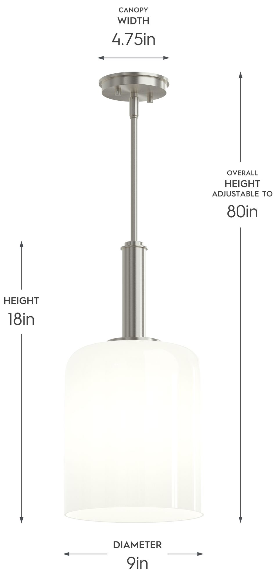 Image 5 Reines One-Light Pendant with Opal Glass Shade more views