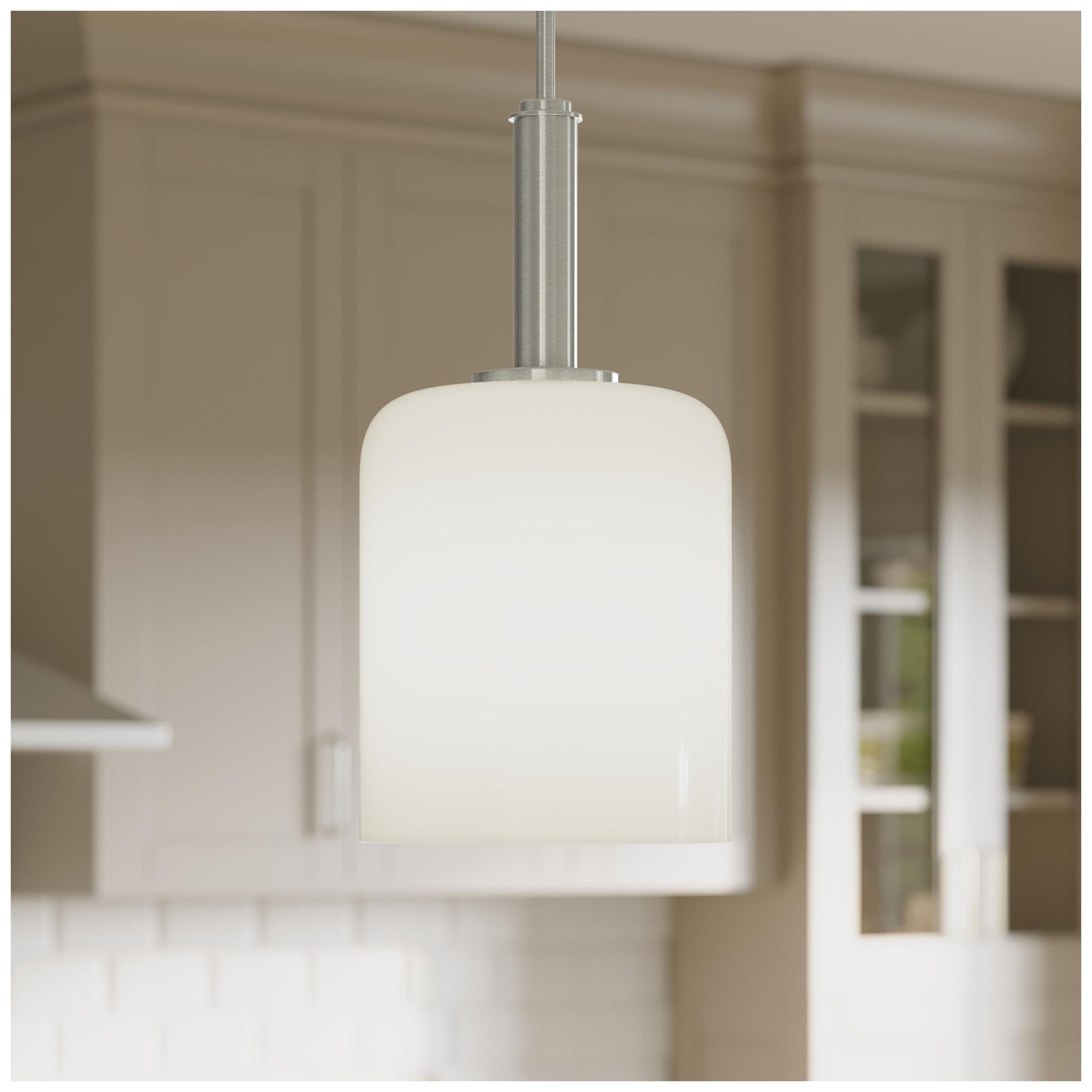 Reines One-Light Pendant with Opal Glass Shade