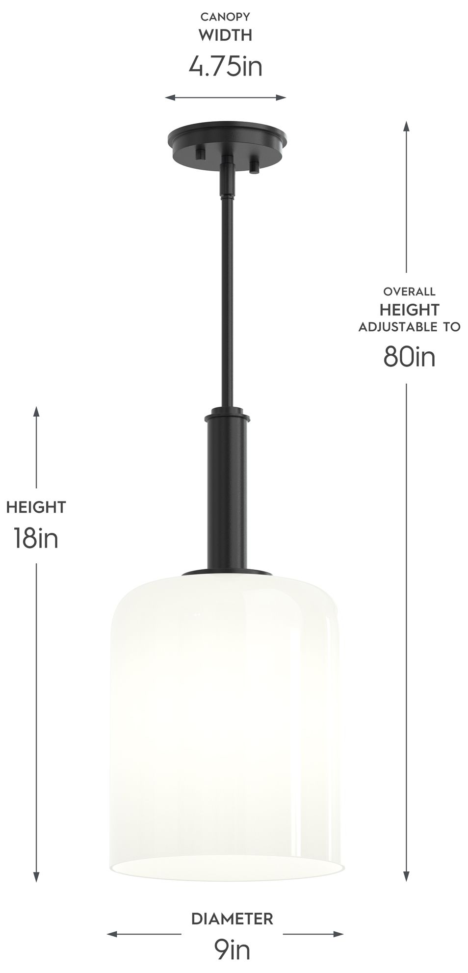 Image 6 Reines One-Light Pendant with Opal Glass Shade more views