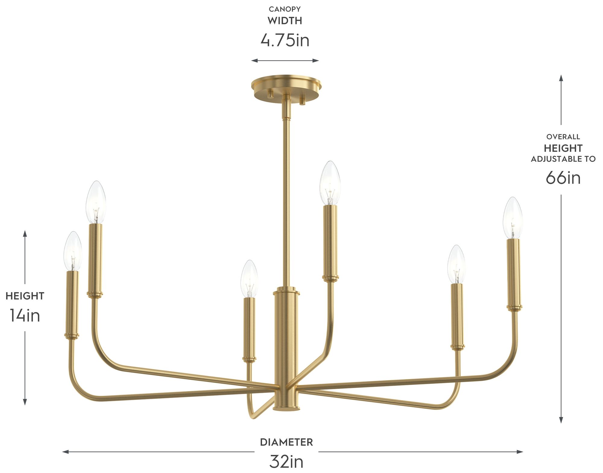 Image 6 Reines Six-Light Large  Chandelier more views