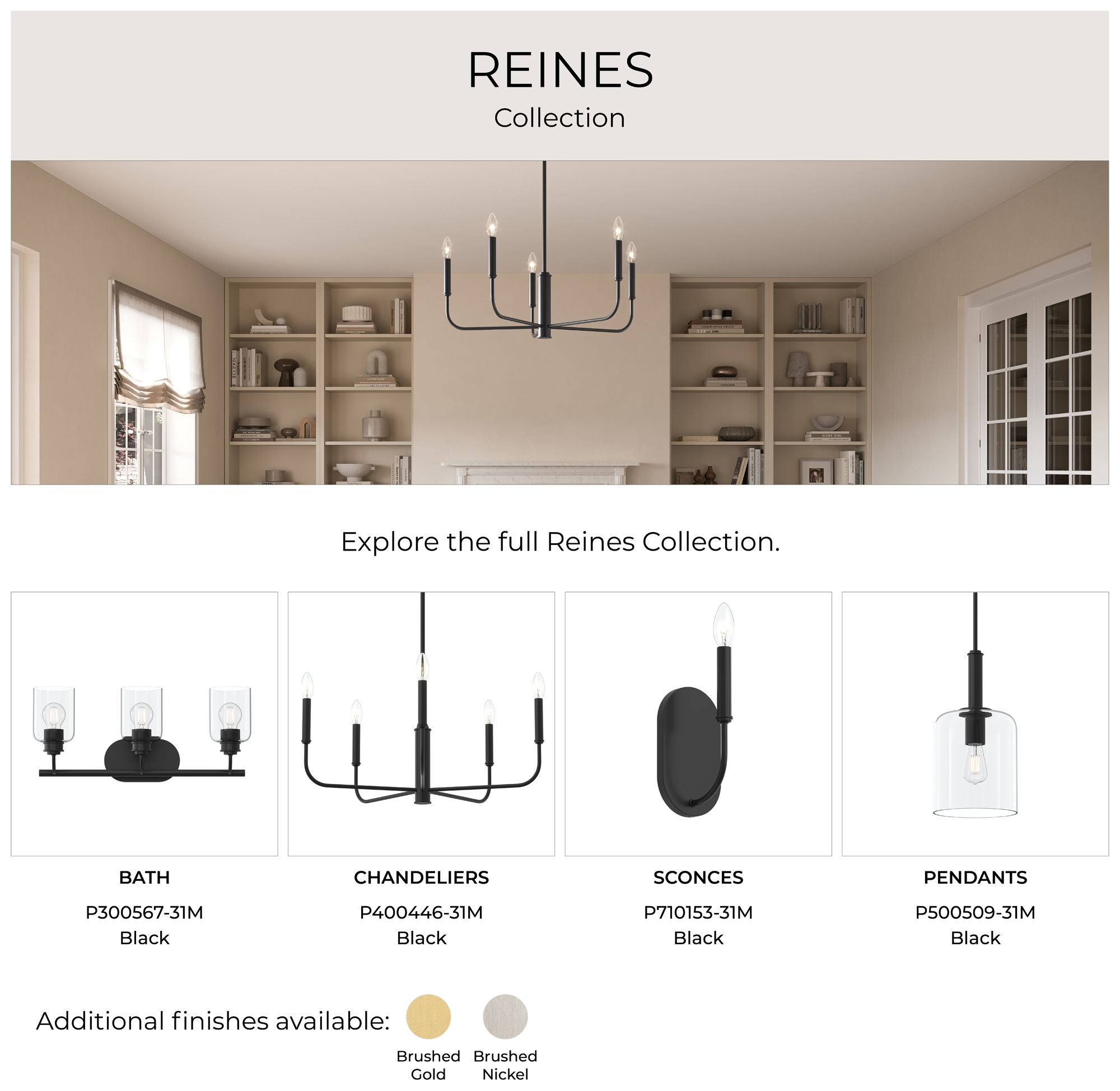 Reines Six-Light Linear  Chandelier