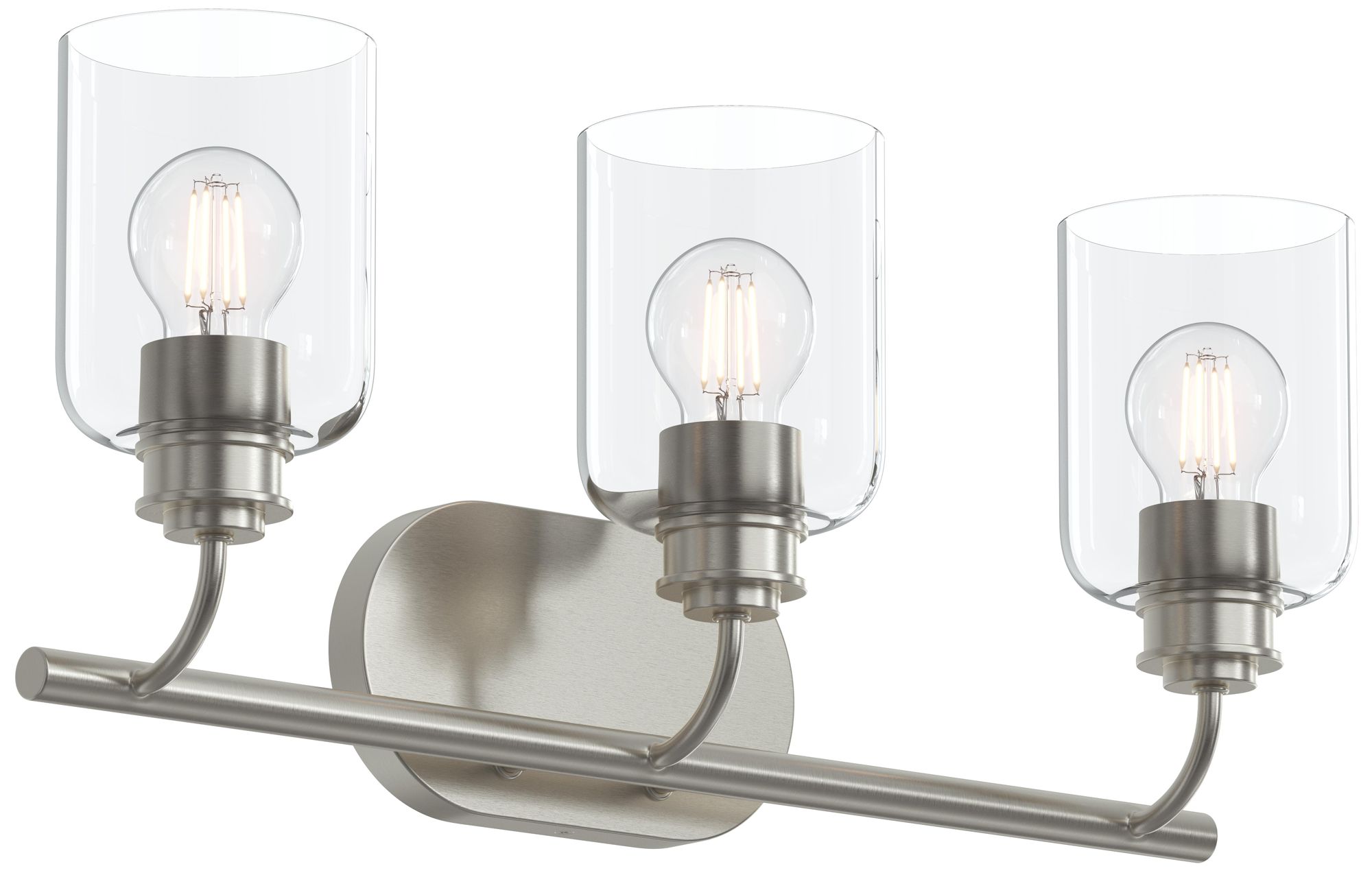 Reines Three-Light Bath Vanity with Clear Glass Shades