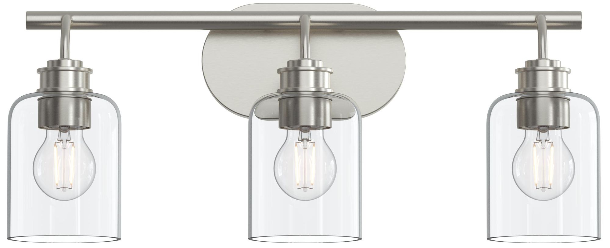 Image 7 Reines Three-Light Bath Vanity with Clear Glass Shades more views