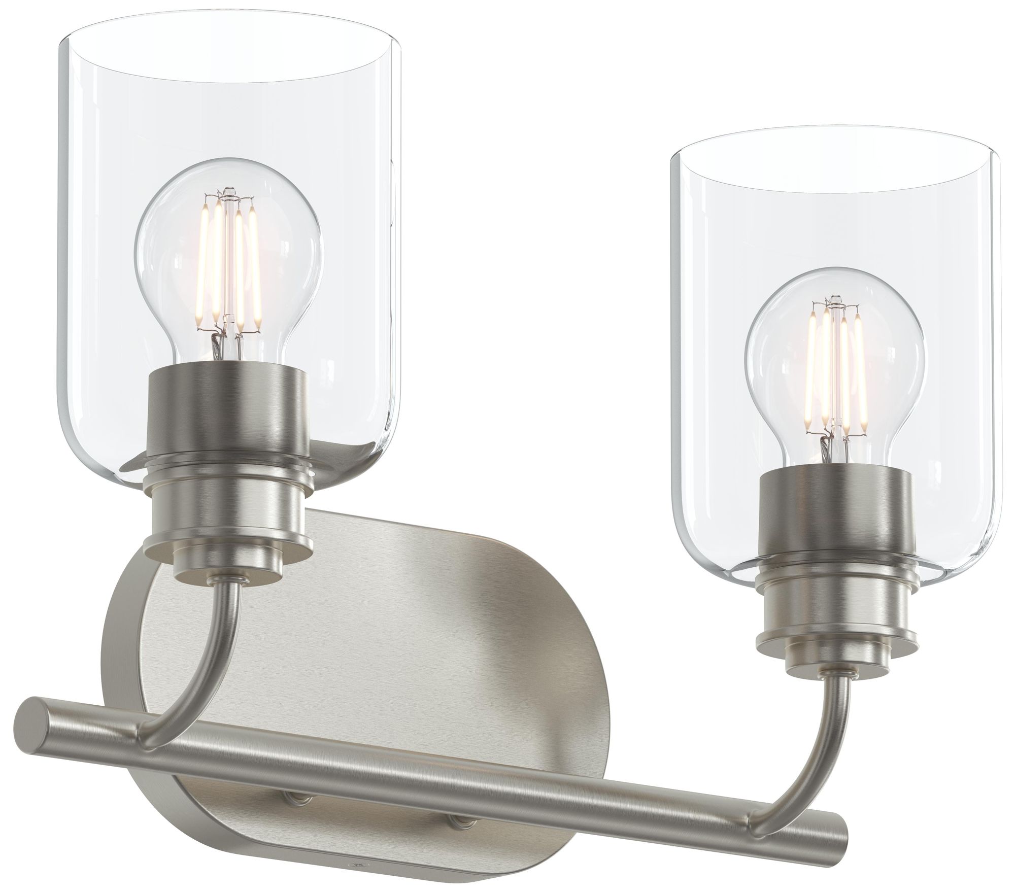 Reines Two-Light Bath Vanity with Clear Glass Shades