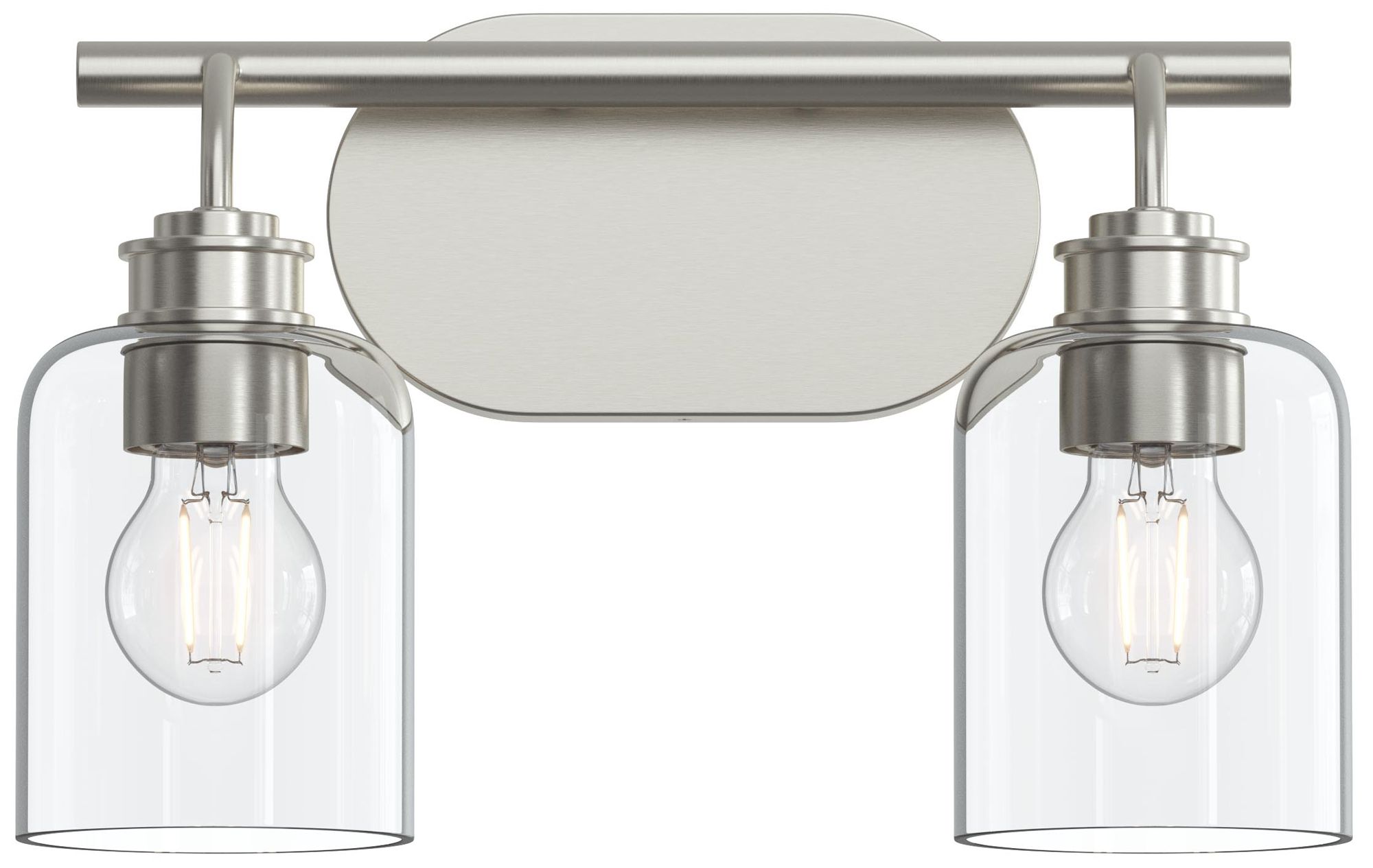 Reines Two-Light Bath Vanity with Clear Glass Shades