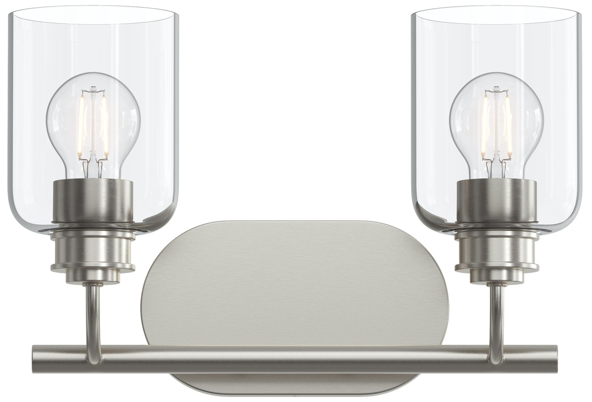 Reines Two-Light Bath Vanity with Clear Glass Shades