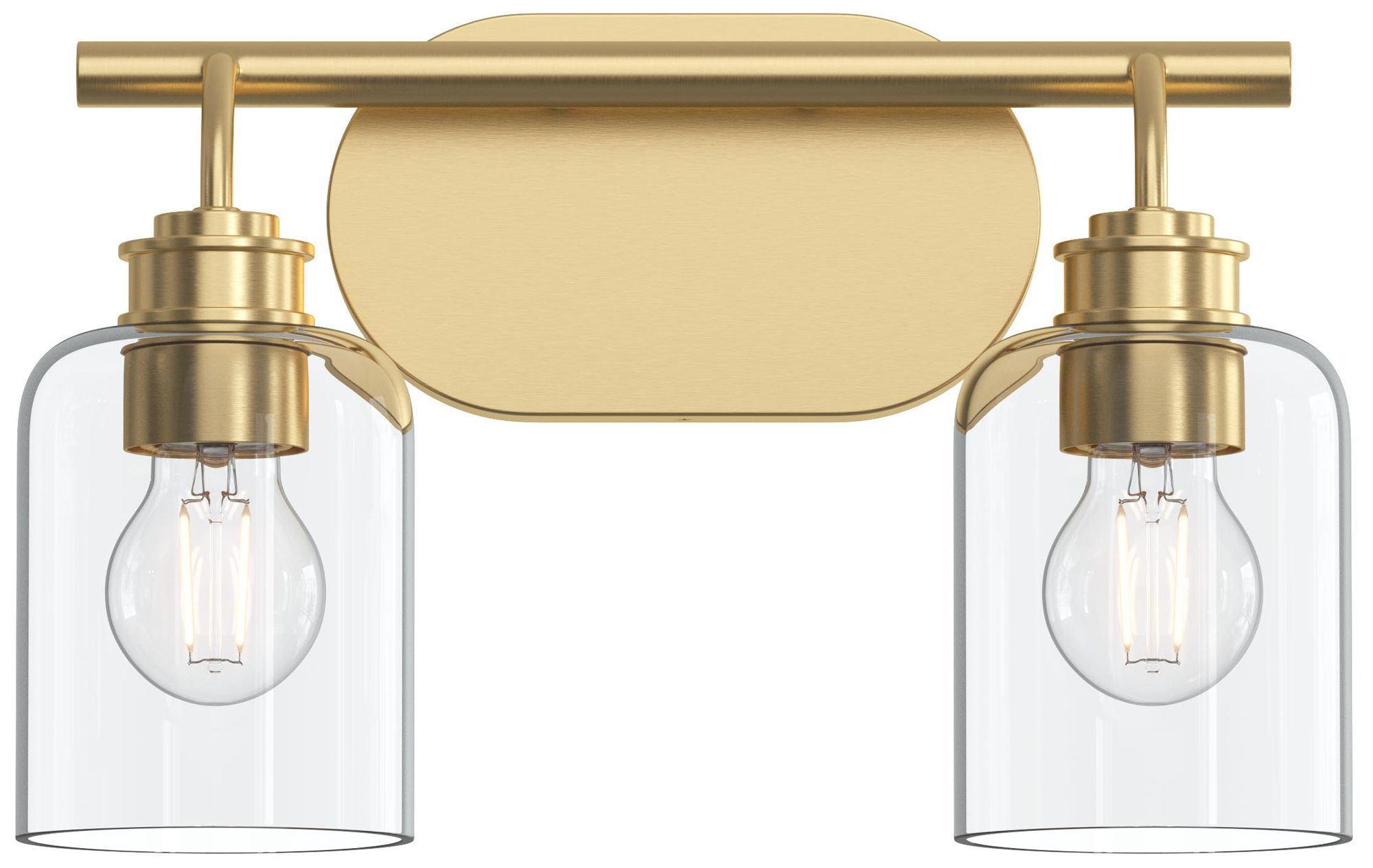 Reines Two-Light Bath Vanity with Clear Glass Shades