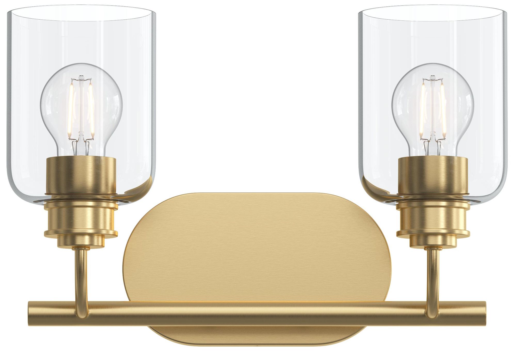 Reines Two-Light Bath Vanity with Clear Glass Shades