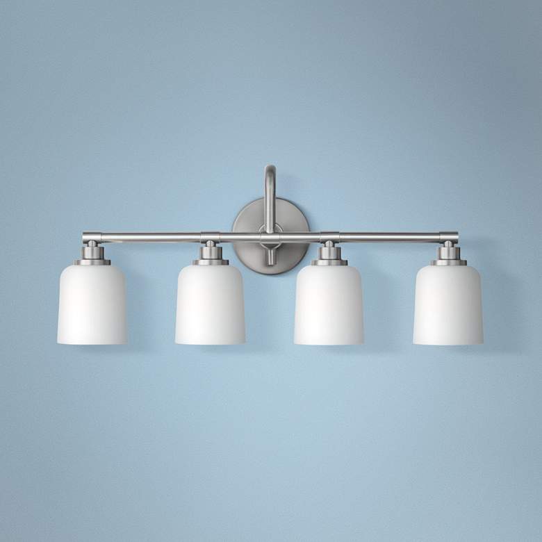 Image 1 Reiser 28 3/4" Wide 4-Light Satin Nickel Bath Light
