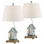 Relax At The Beach Coastal Surf Table Lamp Set of 2