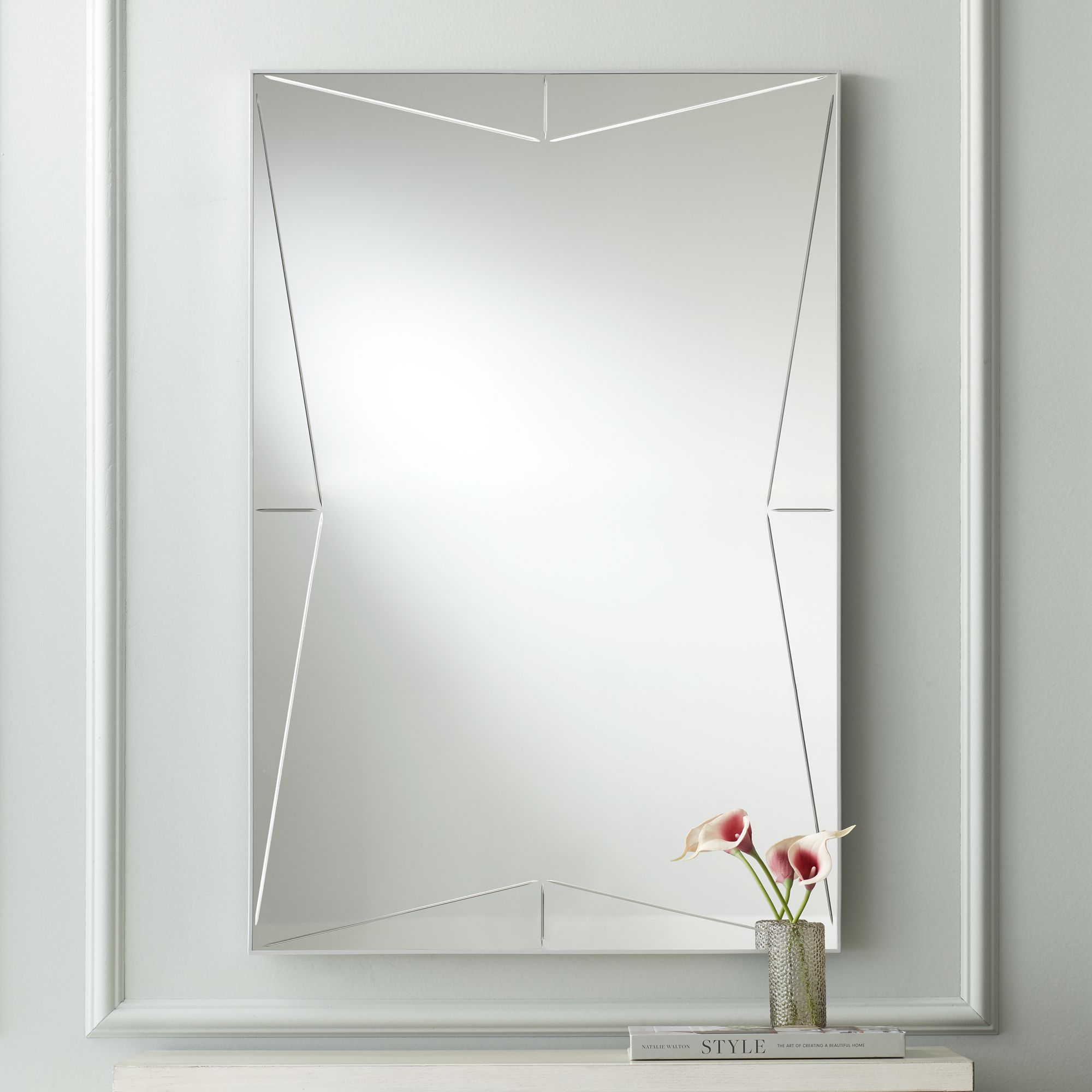 Relevei Silver 26" x 39" Rectangular Wall Mirrors Set of 2