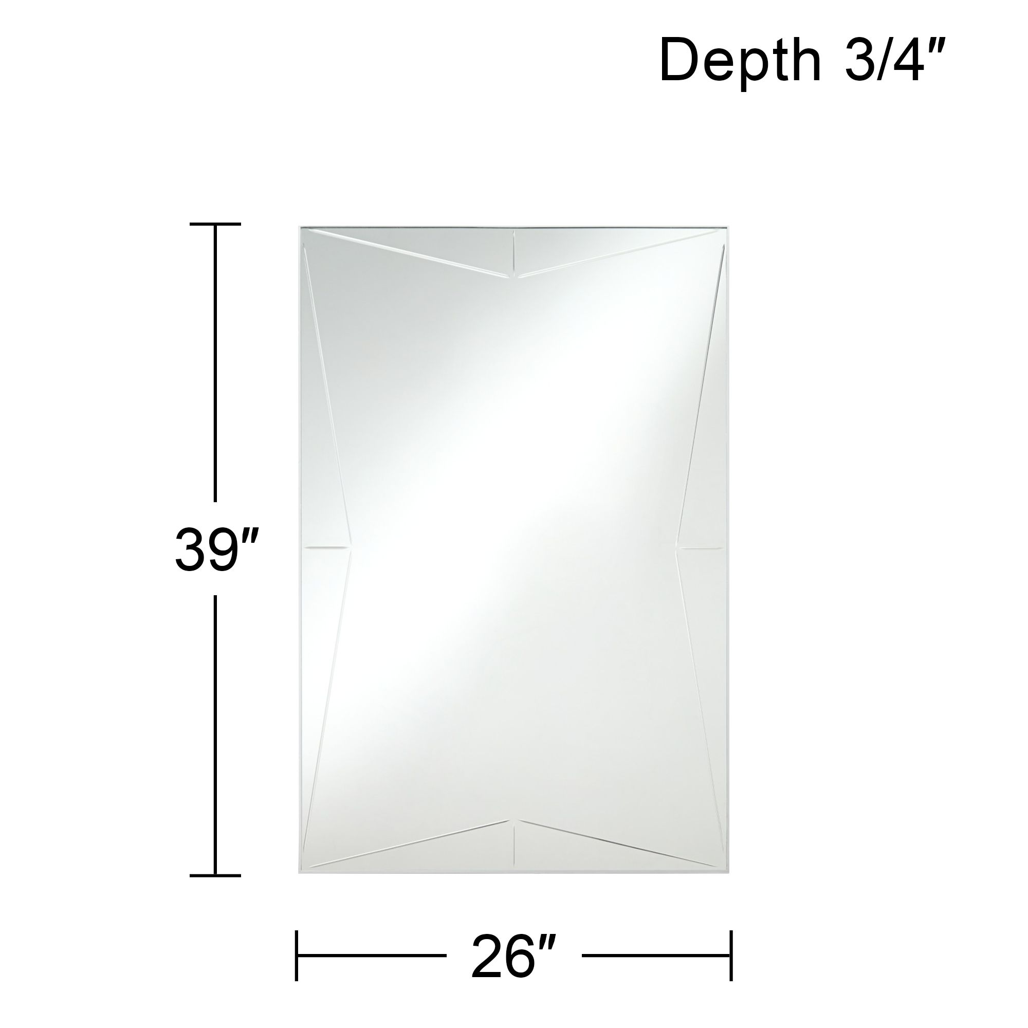 Relevei Silver 26" x 39" Rectangular Wall Mirrors Set of 2