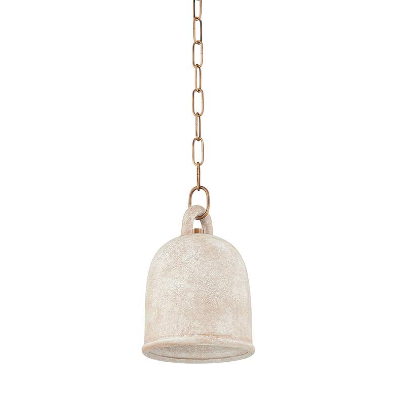 Image 3 Relic 8 1/4"W Patina Brass and White Ceramic Mini Pendant