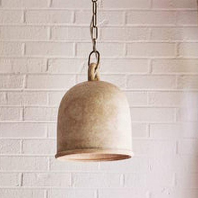 Image 2 Relic 8 1/4"W Patina Brass and White Ceramic Mini Pendant