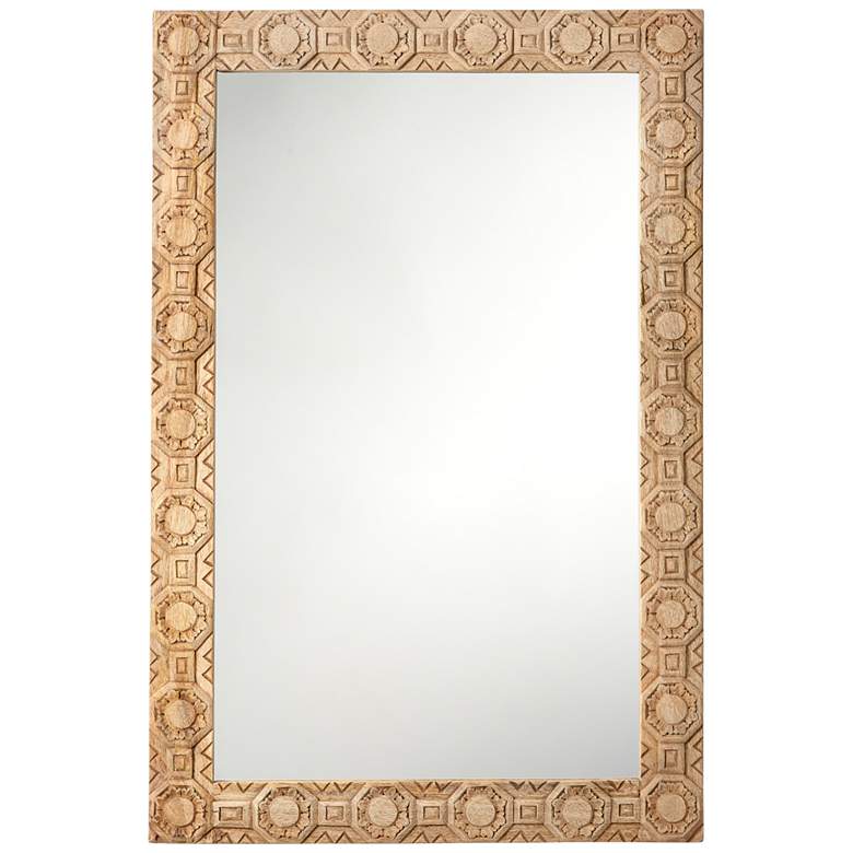 Image 3 Relief Wood Carved Rectangle Mirror