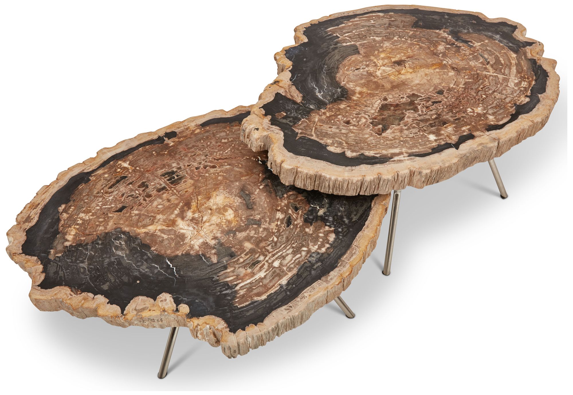 Image 3 Relique 30" Wide Natural Dark, Polished Stainless Steel Coffee Table more views