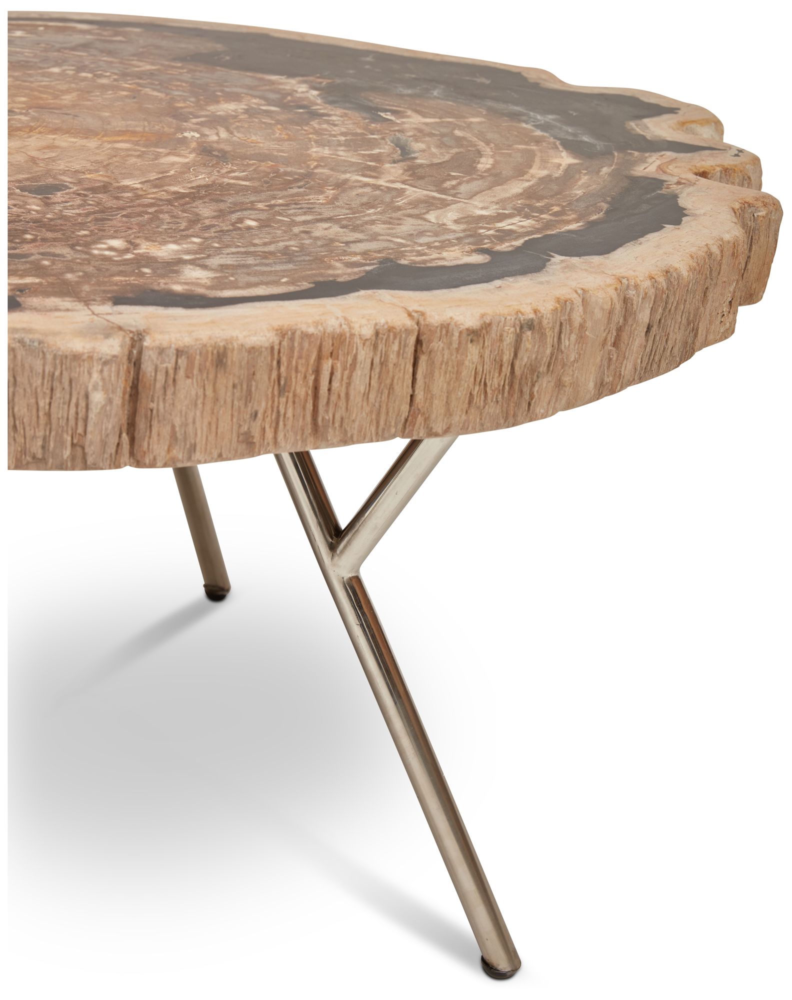 Image 4 Relique 30" Wide Natural Dark, Polished Stainless Steel Coffee Table more views