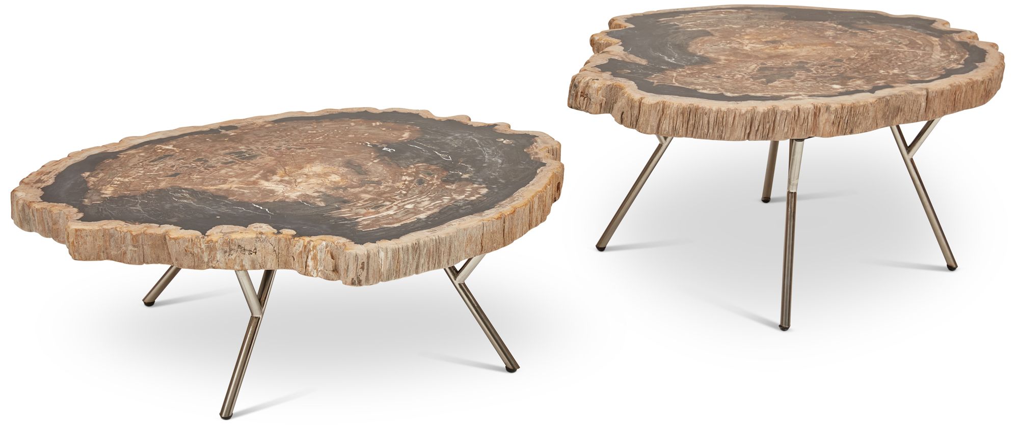 Image 5 Relique 30" Wide Natural Dark, Polished Stainless Steel Coffee Table more views