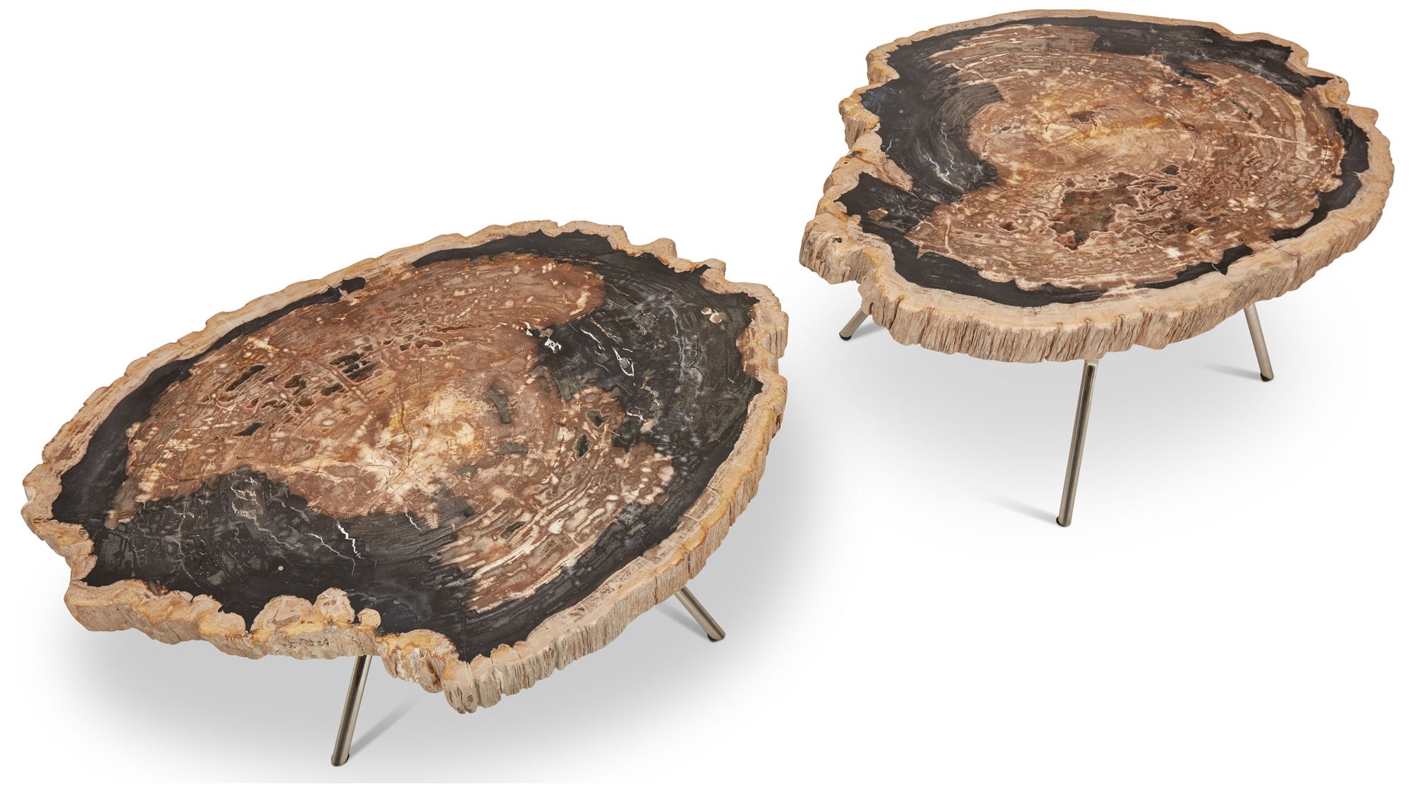 Image 6 Relique 30" Wide Natural Dark, Polished Stainless Steel Coffee Table more views