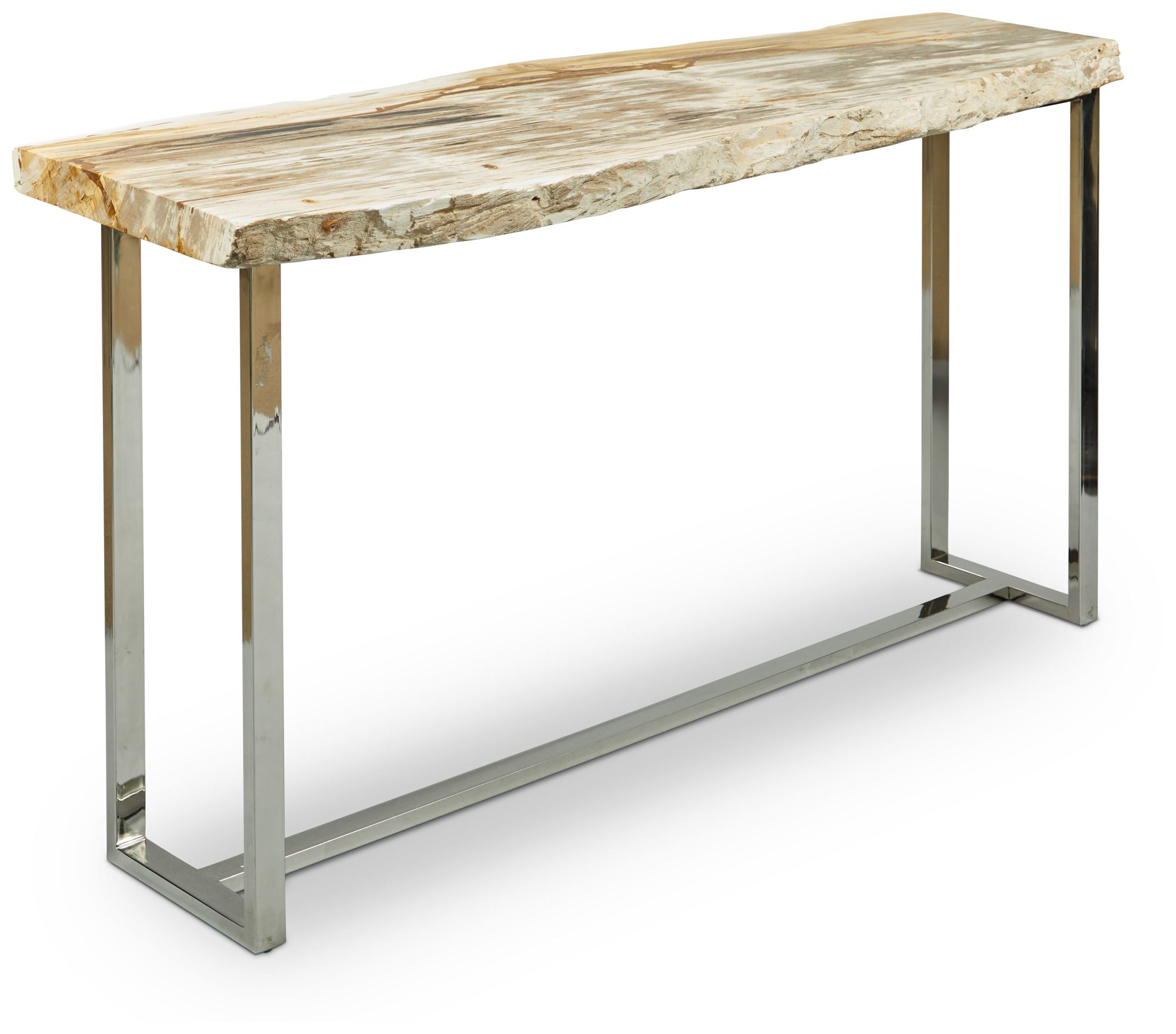 Image 2 Relique 60" Wide Natural Light, Polished Stainless Steel Console Table more views
