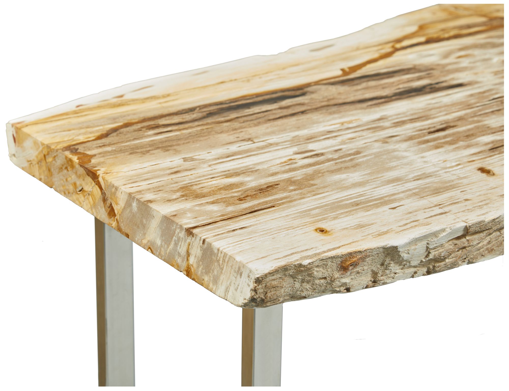 Image 6 Relique 60" Wide Natural Light, Polished Stainless Steel Console Table more views