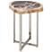 Relique Eliza 18"W Natural Dark End Table Polished Stainless Steel Frame