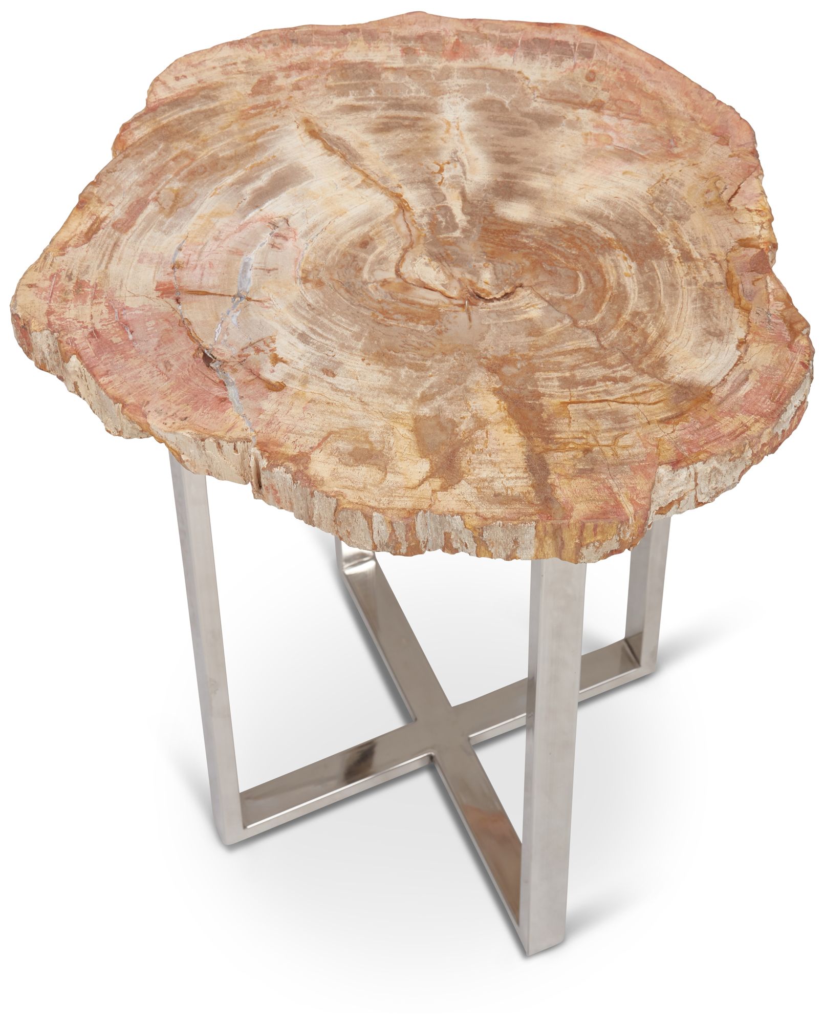 Image 2 Relique Eliza 18"W Natural Light End Table Polished Stainless Steel Frame more views