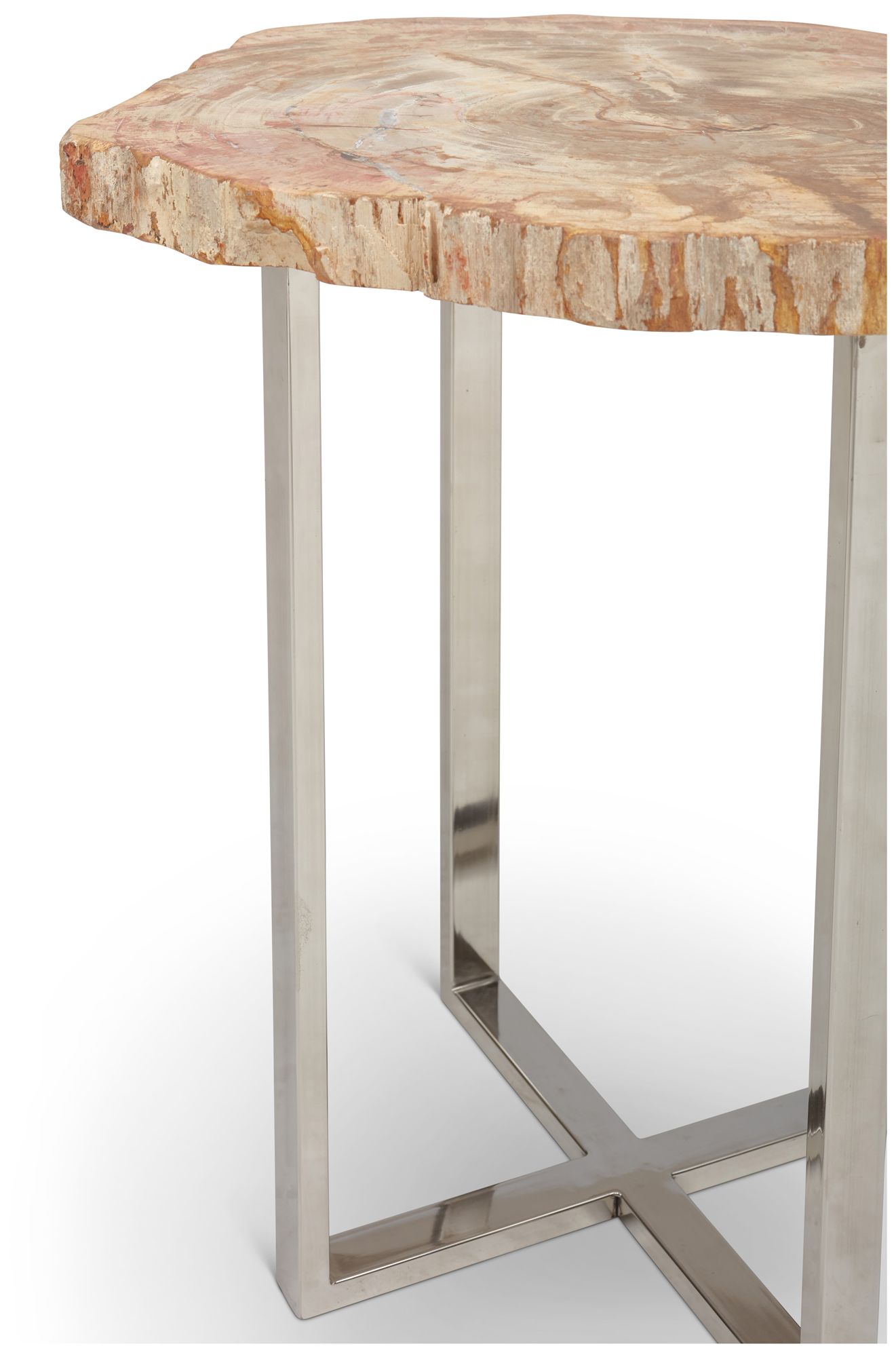 Image 3 Relique Eliza 18"W Natural Light End Table Polished Stainless Steel Frame more views