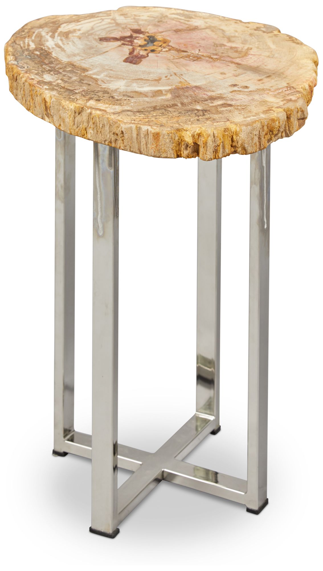 Image 4 Relique Eliza 18"W Natural Light End Table Polished Stainless Steel Frame more views