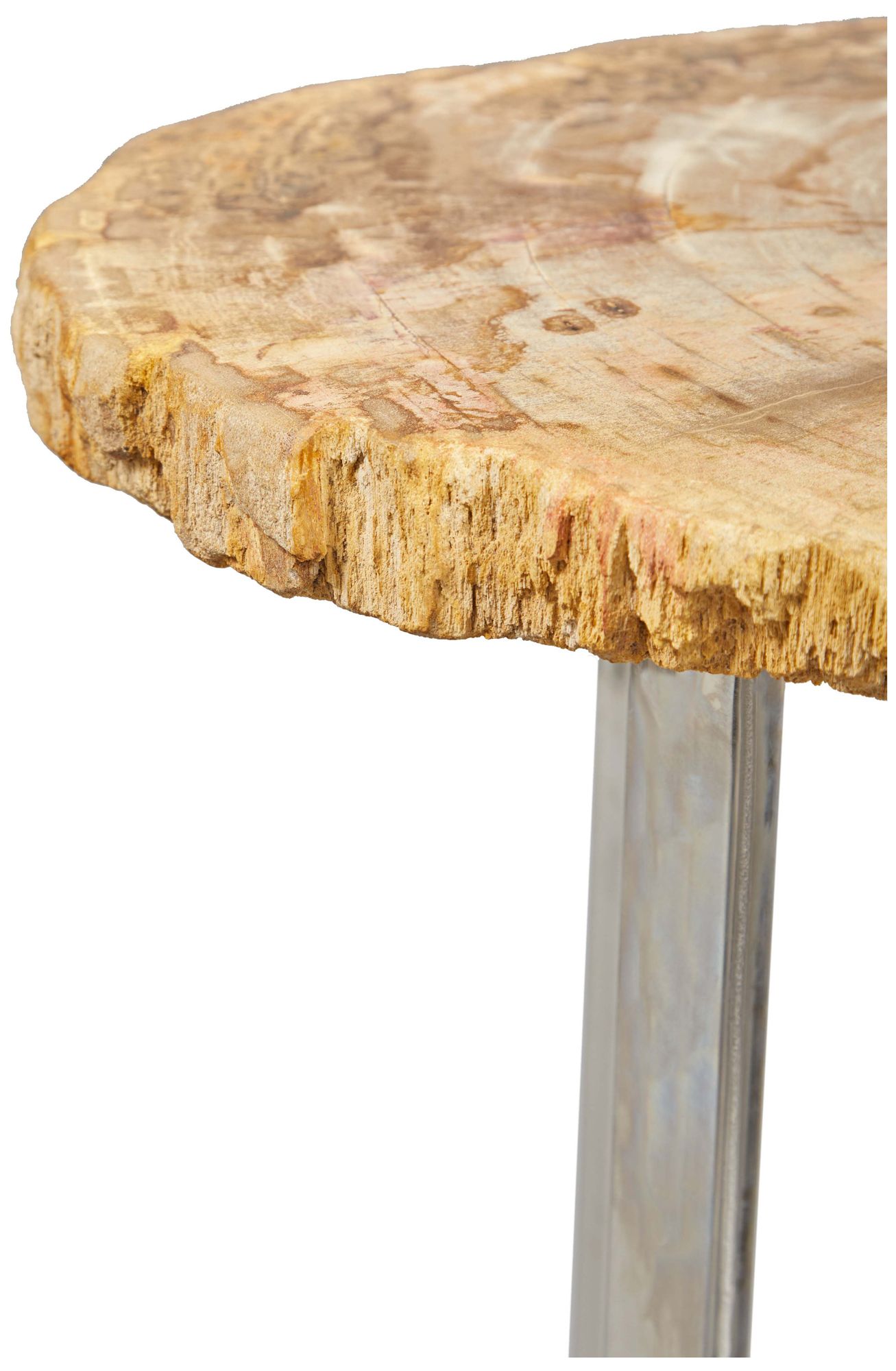 Image 5 Relique Eliza 18"W Natural Light End Table Polished Stainless Steel Frame more views