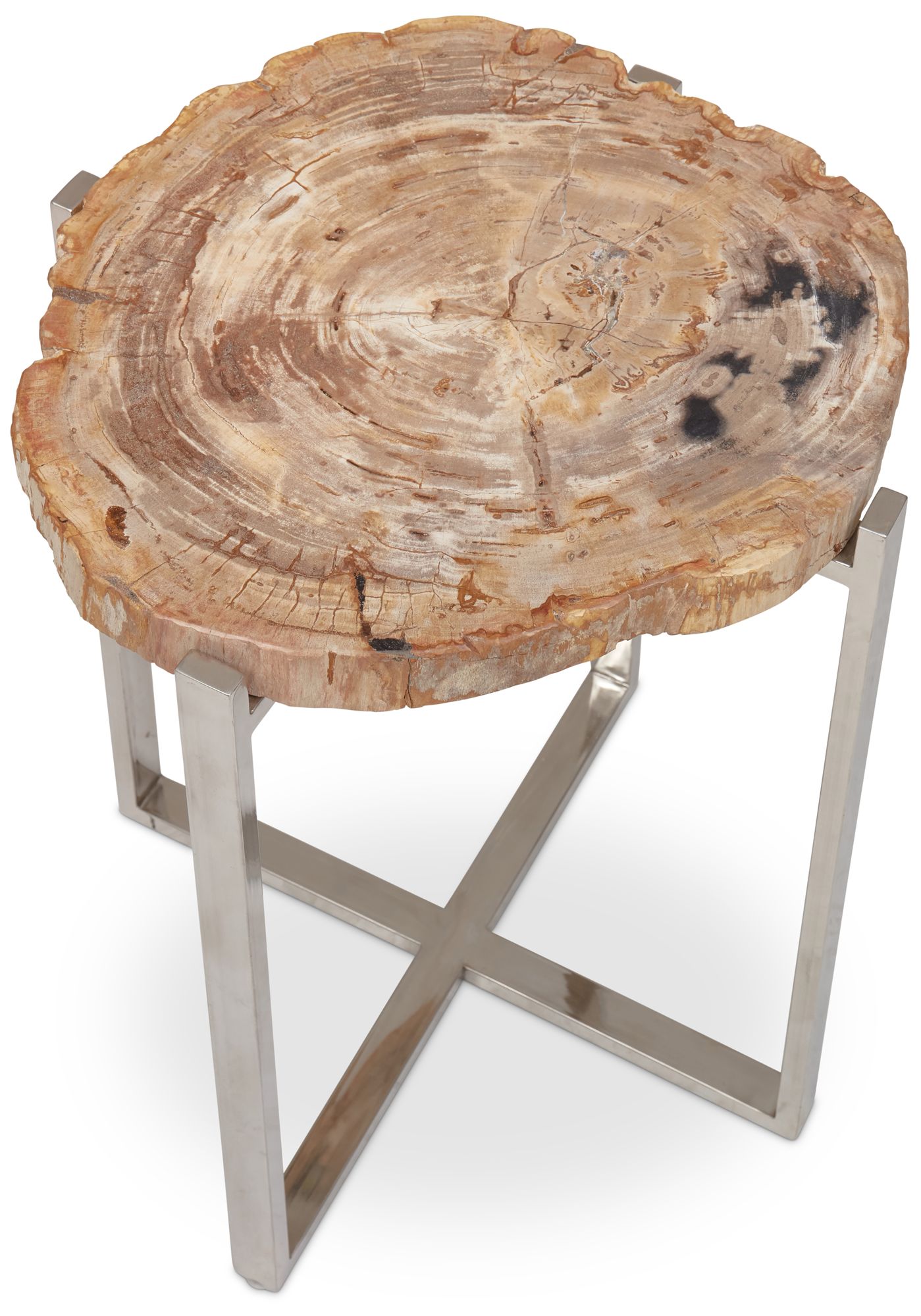 Image 2 Relique Milo 18"W Natural Light End Table Polished Stainless Steel Frame more views