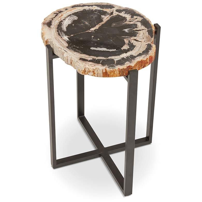 Image 2 Relique Milo 18" Wide Natural Dark End Table Black Frame more views