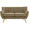 Remark 61 1/2" Wide Brown Fabric Tufted Loveseat
