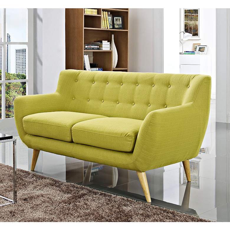 Image 1 Remark 61 1/2" Wide Fabric Tufted Loveseat