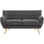 Remark 61 1/2" Wide Gray Fabric Tufted Loveseat