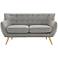 Remark 61 1/2" Wide Light Gray Fabric Tufted Loveseat