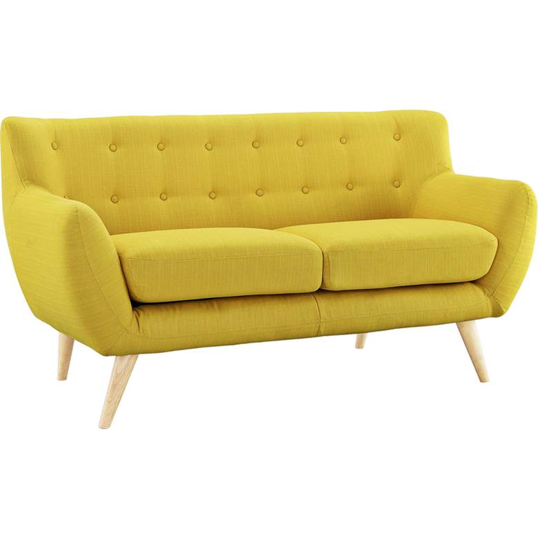 Image 3 Remark 61 1/2" Wide Sunny Fabric Tufted Loveseat more views