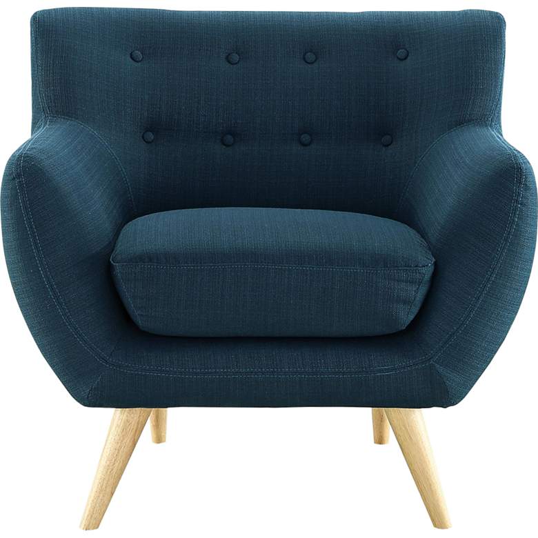 Image 2 Remark Azure Fabric Tufted Armchair
