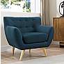 Remark Azure Fabric Tufted Armchair