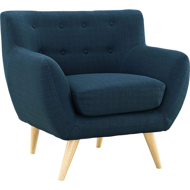 Image 3 Remark Azure Fabric Tufted Armchair more views