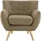 Remark Brown Fabric Tufted Armchair